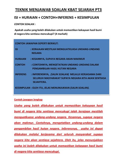 Cara Untuk Menjawab Soalan Esei Sejarah Image