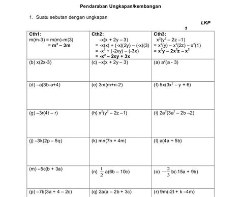 Contoh Soalan Matematik Algebra Tingkatan 1 Image