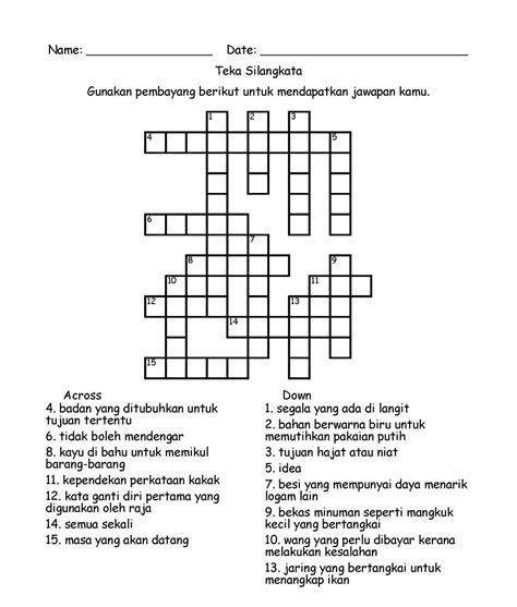 Contoh Teka Silang Kata Dan Jawapan Image