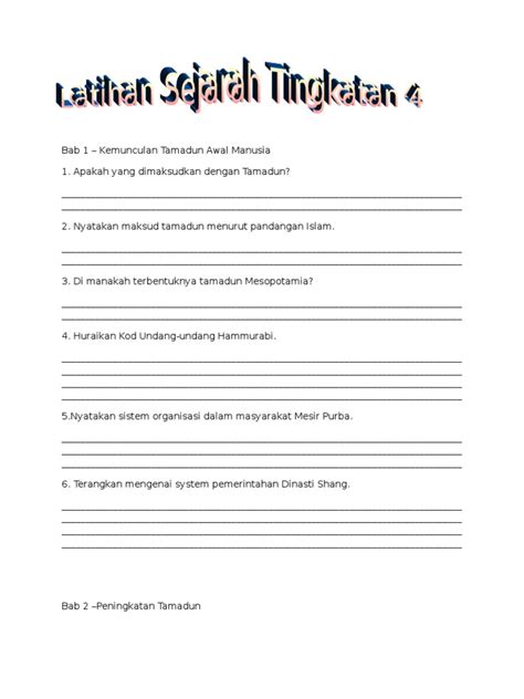 Soalan Akhir Tahun Sejarah Tingkatan 4 Kssm Image