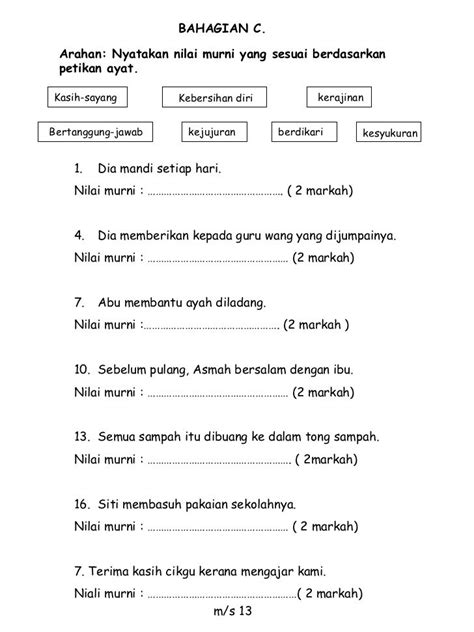 Soalan Bahasa Melayu Tahun 3 Tatabahasa Image