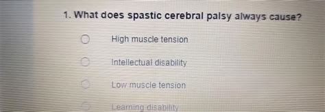 What Does Spastic Cerebral Palsy Always Cause